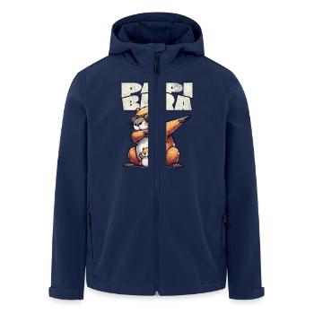 Papibara Capybara Père Papa - Veste softshell homme en polyester recyclé Stanley/Stella - marine - Devant - AI Model Male 185 light (185cm)