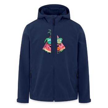 Wassermelone Sommerparty Paradies mit Palmen und - Recycelte Männer Softshell-Jacke von Stanley/Stella - Navy - Vorne - AI Model Male 185 light (185cm)