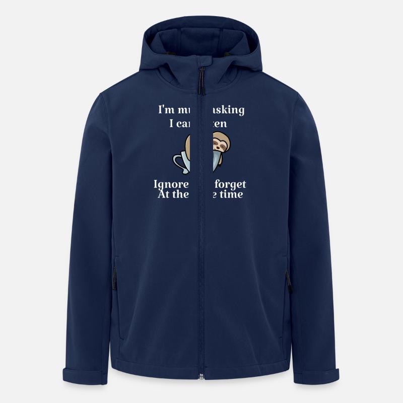 I'm multitasking i can listen ignore and forget at - Veste softshell homme en polyester recyclé Stanley/Stella - marine