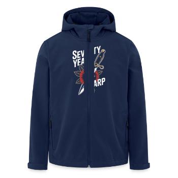 Senioren Mit Tätowierungen, Die Stolz Altern, - Recycelte Männer Softshell-Jacke von Stanley/Stella - Navy - Vorne - AI Model Male 185 light (185cm)