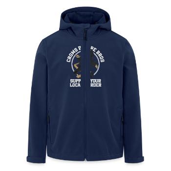Crows Before Bros Support Your Local Flock - Men’s Recycled Softshell Jacket by Stanley/Stella - navy - Front - AI Model Male 185 light (185cm)