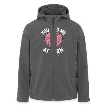 Tu m’as eu à la laine aiguilles à tricoter CrafterFunny - Veste softshell homme en polyester recyclé Stanley/Stella - charbon - Devant - AI Model Male 185 light (185cm)