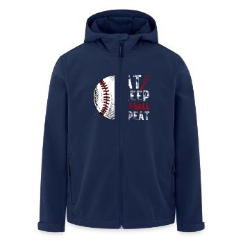 Funny Baseball Saying Baseball Team - Men’s Recycled Softshell Jacket by Stanley/Stella - navy - Front - AI Model Male 185 light (185cm)