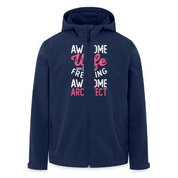 Architekt - Recycelte Männer Softshell-Jacke von Stanley/Stella - Navy - Vorne - AI Model Male 185 light (185cm)