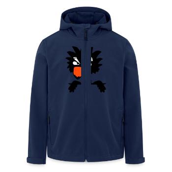 Rabe Vogel guckt böse cool lustig Comic Humor Spaß - Recycelte Männer Softshell-Jacke von Stanley/Stella - Navy - Vorne - AI Model Male 185 light (185cm)
