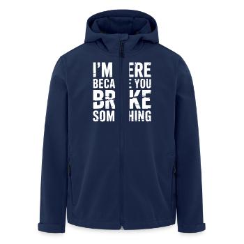 Je suis ici parce que tu as cassé quelque chose de drôle - Veste softshell homme en polyester recyclé Stanley/Stella - marine - Devant - AI Model Male 185 light (185cm)