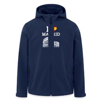J’aime Madrid Cool Espagne Coeur Drapeau Amoureux Humour - Veste softshell homme en polyester recyclé Stanley/Stella - marine - Devant - AI Model Male 185 light (185cm)
