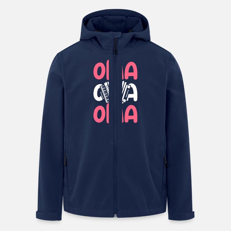 Akkordeonspieler Oma Akkordeon - Recycelte Männer Softshell-Jacke von Stanley/Stella - Navy