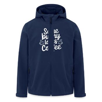 Ostern Kaffee Spruch Hase Coffee Ostern - Recycelte Männer Softshell-Jacke von Stanley/Stella - Navy - Vorne - AI Model Male 185 light (185cm)