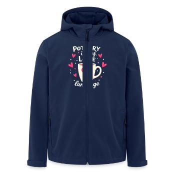 Pottery Class Clay Artist Ceramics Studio Wheel - Men’s Recycled Softshell Jacket by Stanley/Stella - navy - Front - AI Model Male 185 light (185cm)