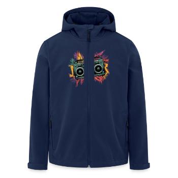 Retro Boombox Street Art Design - Recycelte Männer Softshell-Jacke von Stanley/Stella - Navy - Vorne - AI Model Male 185 light (185cm)