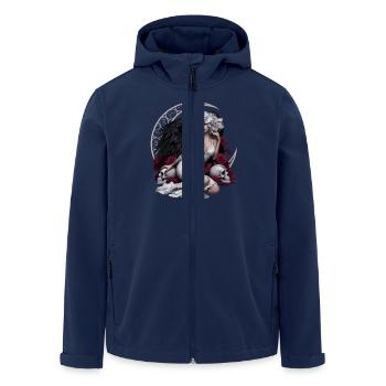 Dunkler Engel Mit Rosen Und Schädel - Recycelte Männer Softshell-Jacke von Stanley/Stella - Navy - Vorne - AI Model Male 185 light (185cm)