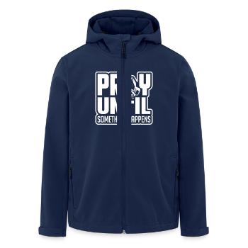 Bete bis etwas passiert - Recycelte Männer Softshell-Jacke von Stanley/Stella - Navy - Vorne - AI Model Male 185 light (185cm)