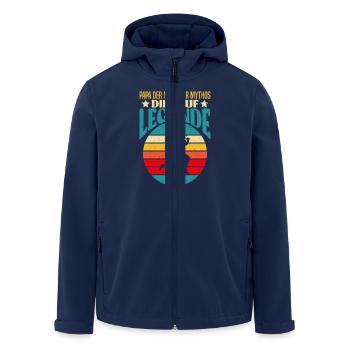 Väter PAPA DER MANN DER MYTHOS DIE LAUF LEGENDE - Recycelte Männer Softshell-Jacke von Stanley/Stella - Navy - Vorne - AI Model Male 185 light (185cm)