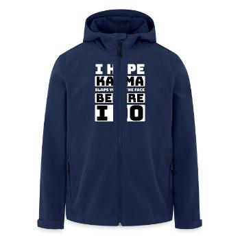 I hope karma slaps you in the face before I do - Men’s Recycled Softshell Jacket by Stanley/Stella - navy - Front - AI Model Male 185 light (185cm)