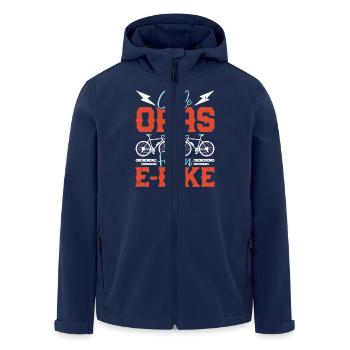 E-Bike COOLE OPAS FAHREN E-BIKE Fahrer Lustiges - Recycelte Männer Softshell-Jacke von Stanley/Stella - Navy - Vorne - AI Model Male 185 light (185cm)