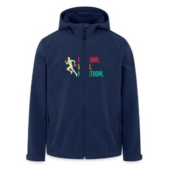 Ehefrau EHEMANN VATER MARATHONI Lustiges - Recycelte Männer Softshell-Jacke von Stanley/Stella - Navy - Vorne - AI Model Male 185 light (185cm)