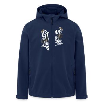 Bass, Guitarist, Musician, Gear, Funk, Rock, Jazz - Men’s Recycled Softshell Jacket by Stanley/Stella - navy - Front - AI Model Male 185 light (185cm)