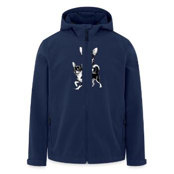 Chihuahua Freude: Zwei Glückliche Hunde für - Recycelte Männer Softshell-Jacke von Stanley/Stella - Navy - Vorne - AI Model Male 185 light (185cm)