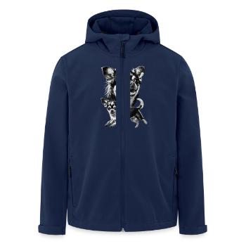 Chihuahua Charme: Liebevolle Begleiter im - Recycelte Männer Softshell-Jacke von Stanley/Stella - Navy - Vorne - AI Model Male 185 light (185cm)