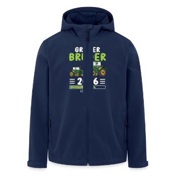 Großer Bruder 2026 Traktor Landwirt - Recycelte Männer Softshell-Jacke von Stanley/Stella - Navy - Vorne - AI Model Male 185 light (185cm)