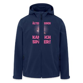 Je peux vieillir plus tard Dicton humoristique - Veste softshell homme en polyester recyclé Stanley/Stella - marine - Devant - AI Model Male 185 light (185cm)