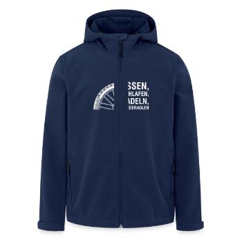 Radfahrer ESSEN SCHLAFEN RADELN WIEDERHOLEN Lustig - Recycelte Männer Softshell-Jacke von Stanley/Stella - Navy - Vorne - AI Model Male 185 light (185cm)