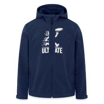 Funny Ultimate Frisbee Cartoon - Men’s Recycled Softshell Jacket by Stanley/Stella - navy - Front - AI Model Male 185 light (185cm)