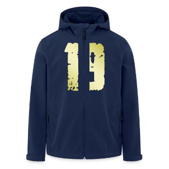 19 Nombre Vintage - Veste softshell homme en polyester recyclé Stanley/Stella - marine - Devant - AI Model Male 185 light (185cm)