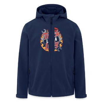 Frauen Im Trucking Weibliche Trucker-pride - Recycelte Männer Softshell-Jacke von Stanley/Stella - Navy - Vorne - AI Model Male 185 light (185cm)