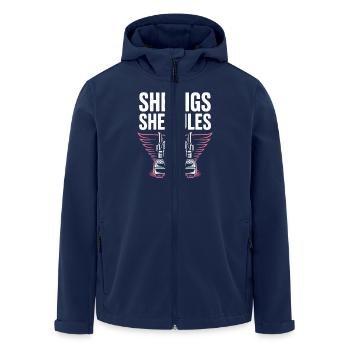 Frauen Im Trucking Weibliche Trucker-pride - Recycelte Männer Softshell-Jacke von Stanley/Stella - Navy - Vorne - AI Model Male 185 light (185cm)