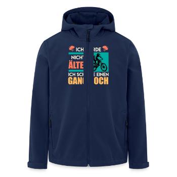 Radfahrer WERD NICHT ÄLTER SCHALTE EINEN GANG HOCH - Recycelte Männer Softshell-Jacke von Stanley/Stella - Navy - Vorne - AI Model Male 185 light (185cm)