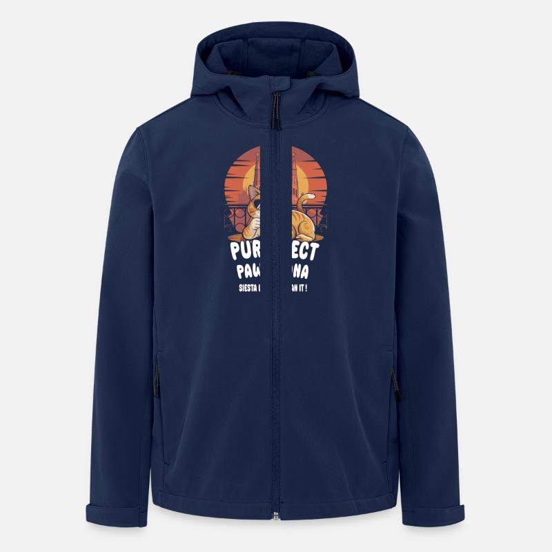 Pawcelona Barcelona Katzendesign - Recycelte Männer Softshell-Jacke von Stanley/Stella - Navy