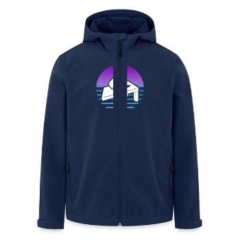 Cornhole Spieler Retro Stil Design - Recycelte Männer Softshell-Jacke von Stanley/Stella - Navy - Vorne - AI Model Male 185 light (185cm)