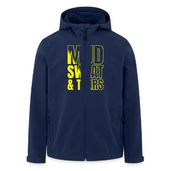 Track And Field Athletes Mud Sweat & Tears - Men’s Recycled Softshell Jacket by Stanley/Stella - navy - Front - AI Model Male 185 light (185cm)