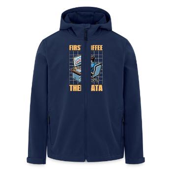 Statistician First Coffee Then Data Mathematician - Men’s Recycled Softshell Jacket by Stanley/Stella - navy - Front - AI Model Male 185 light (185cm)