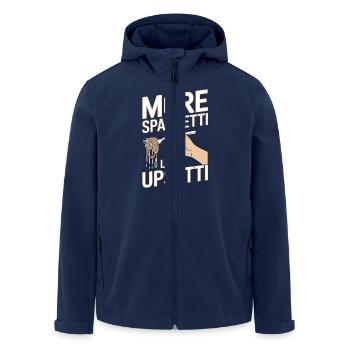More Spaghetti Less Upsetti - Men’s Recycled Softshell Jacket by Stanley/Stella - navy - Front - AI Model Male 185 light (185cm)
