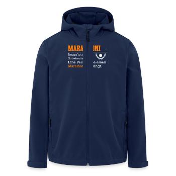 Läufer MARATHONI Laufen Lustiges Marathon - Recycelte Männer Softshell-Jacke von Stanley/Stella - Navy - Vorne - AI Model Male 185 light (185cm)