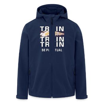 TRAIN ZOUG SOYEZ PONCTUEL - Veste softshell homme en polyester recyclé Stanley/Stella - marine - Devant - AI Model Male 185 light (185cm)