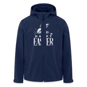 Easter Bunny Vintage Happy Easter Graphic - Men’s Recycled Softshell Jacket by Stanley/Stella - navy - Front - AI Model Male 185 light (185cm)