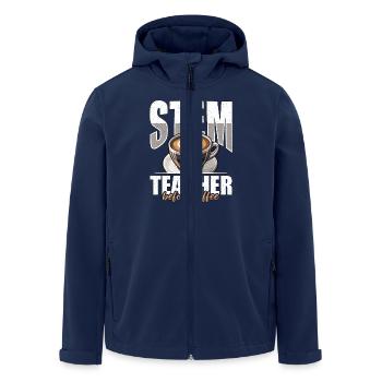 STEM Teacher Before Coffee Educator Coffee Lover - Men’s Recycled Softshell Jacket by Stanley/Stella - navy - Front - AI Model Male 185 light (185cm)