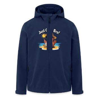 CHICKEN, JUST CHILL BRO - Men’s Recycled Softshell Jacket by Stanley/Stella - navy - Front - AI Model Male 185 light (185cm)