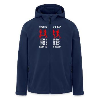Läufer SIND WIR BALD DA? Laufen Lustiges - Recycelte Männer Softshell-Jacke von Stanley/Stella - Navy - Vorne - AI Model Male 185 light (185cm)