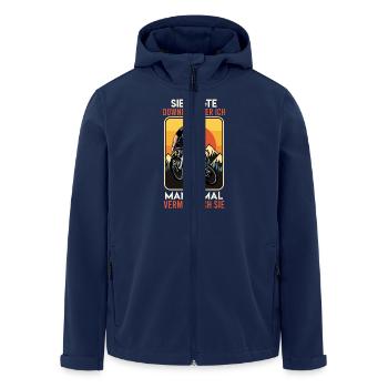 Mountainbiker SIE SAGTE DOWNHILL ODER ICH Lustiges - Recycelte Männer Softshell-Jacke von Stanley/Stella - Navy - Vorne - AI Model Male 185 light (185cm)