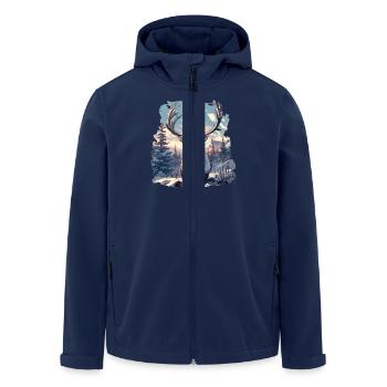 Reindeer Reindeer - Men’s Recycled Softshell Jacket by Stanley/Stella - navy - Front - AI Model Male 185 light (185cm)
