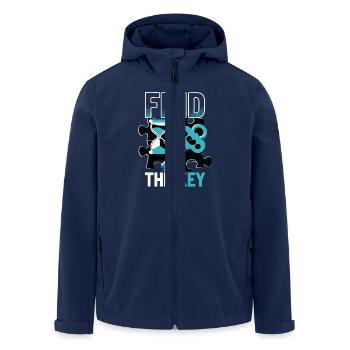 Escape Room Find The Key - Men’s Recycled Softshell Jacket by Stanley/Stella - navy - Front - AI Model Male 185 light (185cm)