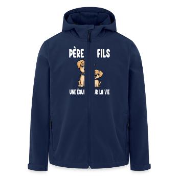 Father and Son Dog Dad Duo Matching Father's Day - Men’s Recycled Softshell Jacket by Stanley/Stella - navy - Front - AI Model Male 185 light (185cm)