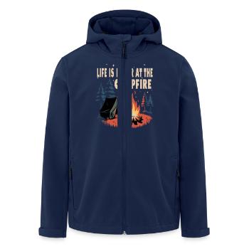 Life Is Better At The Campfire Funny Camping cool - Veste softshell homme en polyester recyclé Stanley/Stella - marine - Devant - AI Model Male 185 light (185cm)