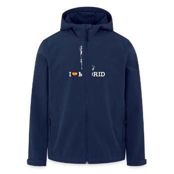 I Love Madrid Statue Of Liberty Spain Flag Heart - Men’s Recycled Softshell Jacket by Stanley/Stella - navy - Front - AI Model Male 185 light (185cm)