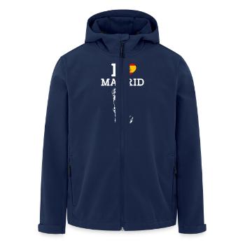 I Love Madrid Heart Flag Spain Statue Of Liberty - Men’s Recycled Softshell Jacket by Stanley/Stella - navy - Front - AI Model Male 185 light (185cm)